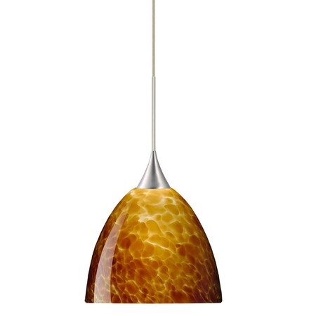 Besa Lighting Besa Pendant Sasha Satin Nickel Amber Cloud 1x50W GY6.35 1XC-757018-SN